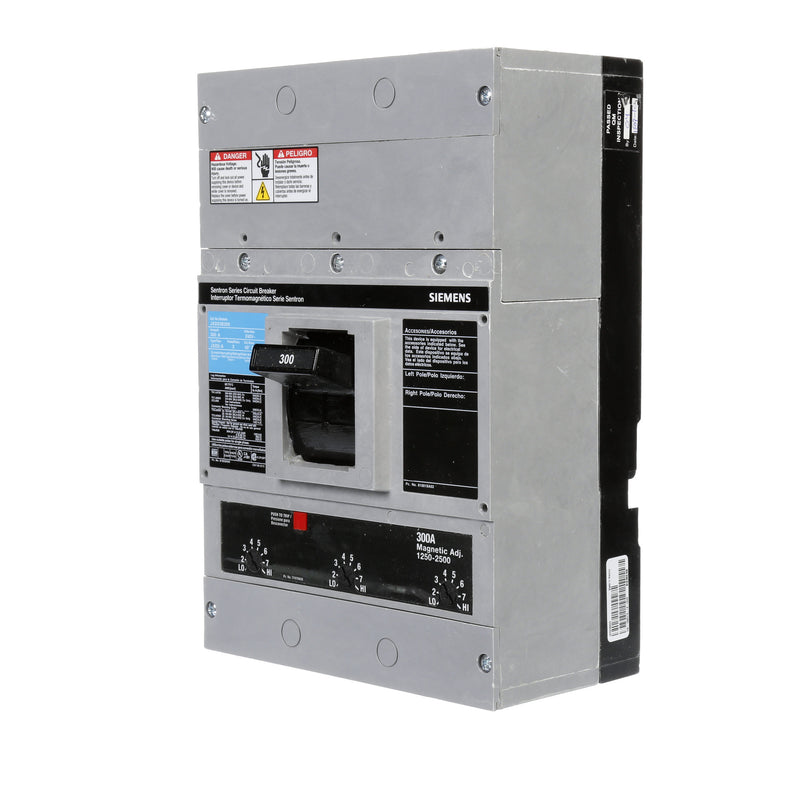 Siemens - JXD23B300 - SIEMENS Molded Case Circuit Breaker: 300 A Amps, 65kA at 240V AC, Fixed, Lug, ABC